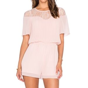Bcbgeneration rose pink lace romper sz Small